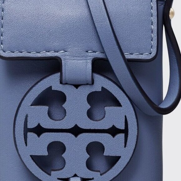 NWOT Tory Burch Bluewood Nano Mini Miller Leather Logo Crossbody Bag - Picture 3 of 10